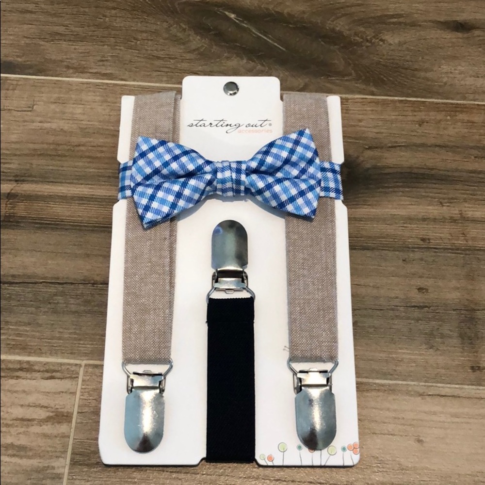 Baby boys 3mon- 18 months  bow tie and suspender